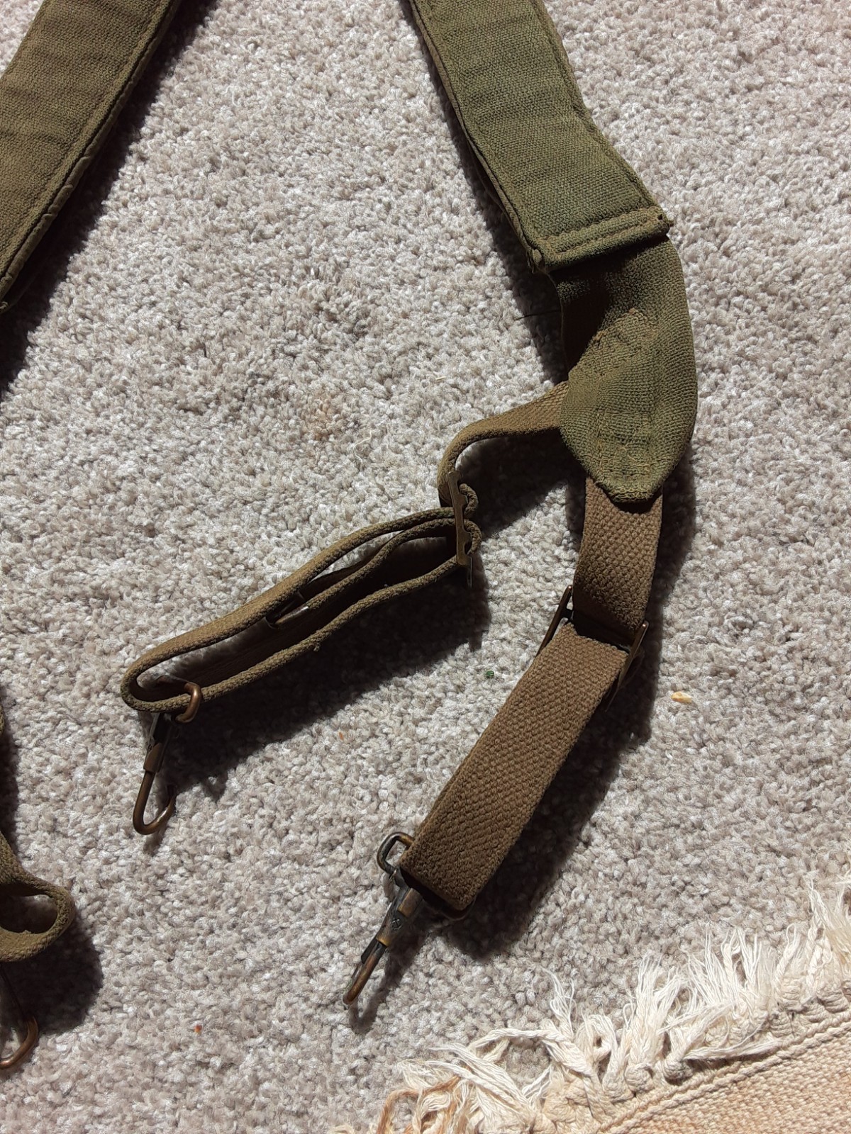Original Korean / Vietnam War M-1945 Combat Support Straps OD Cotton Duck Web
