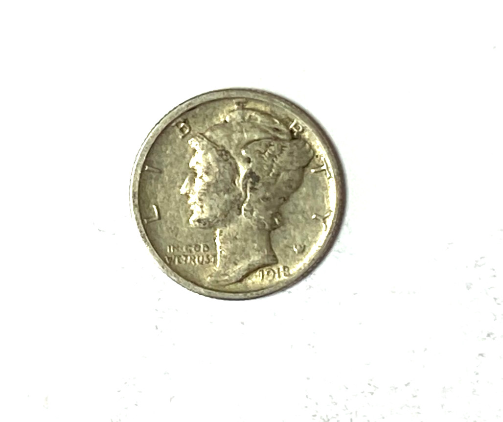 1918 S 10c Mercury Silver Dime Rare Ten Cents San Francisco