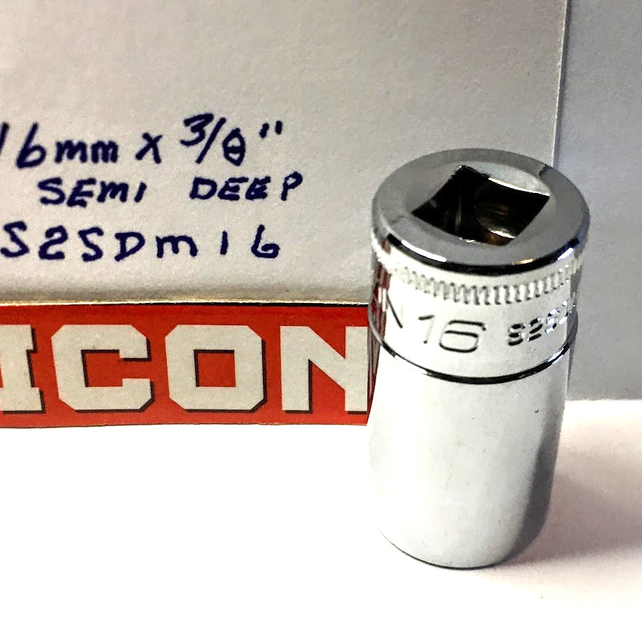 ICON Professional Semi Deep Socket 16mm X 3/8"  S2SDM16 Free USA Shipping