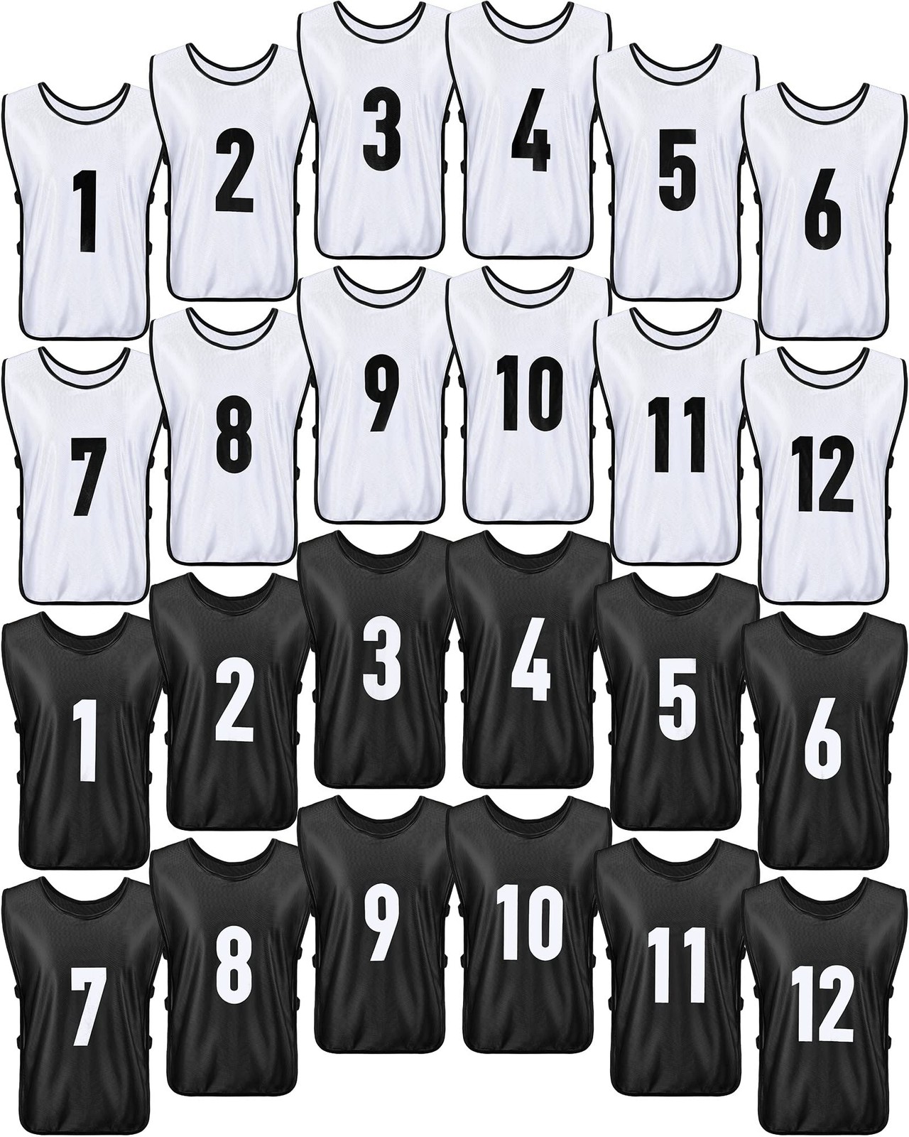 Yahenda 24 Pcs Soccer Scrimmage Practice Vests Reversible Numbered Soccer Team P