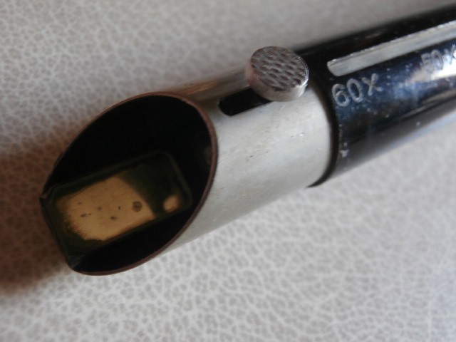 Broadhurst Clarkson Pocket Microscope/Magnifier. 40 to 60 Mag in Case