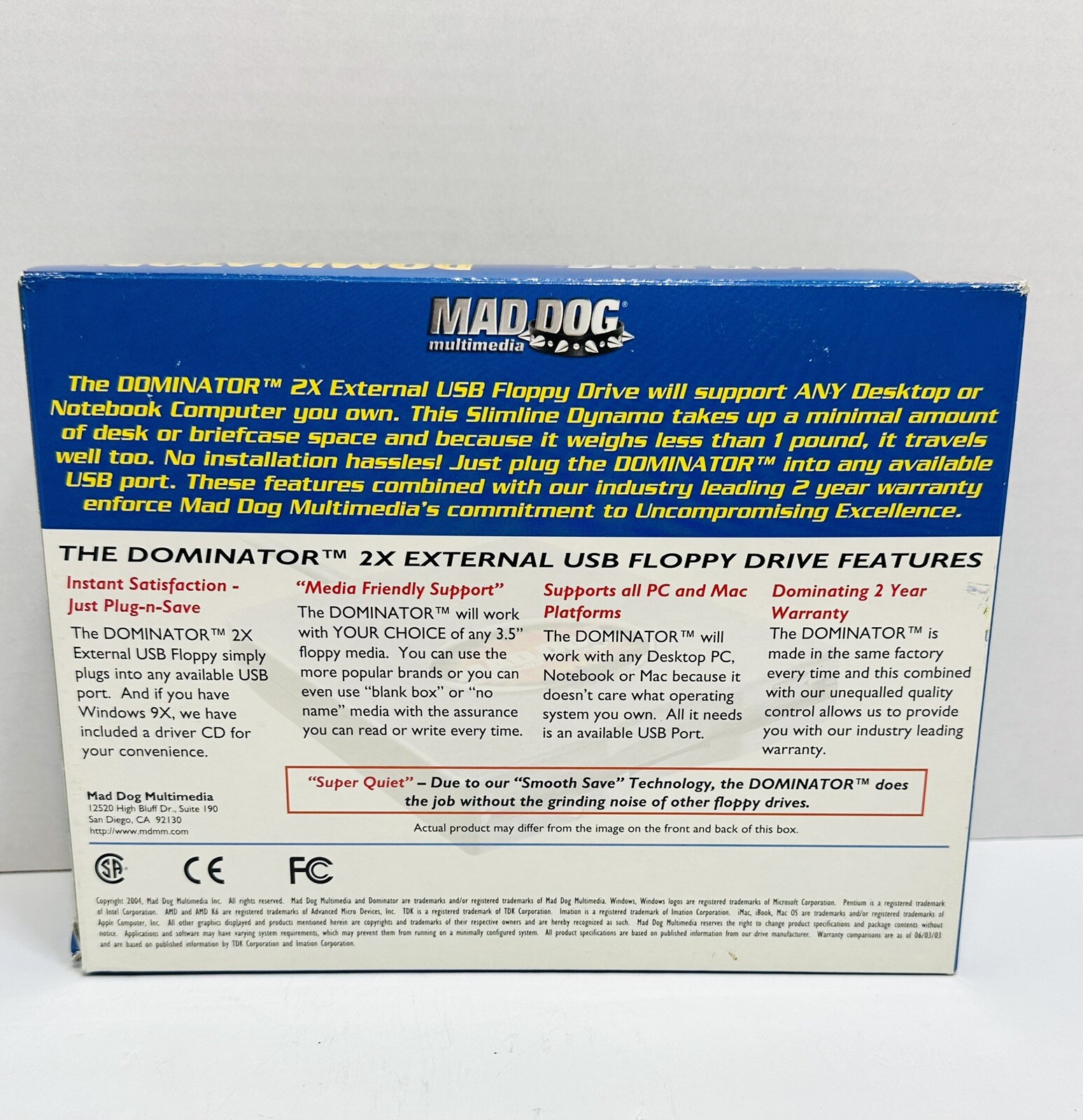 Mad Dog Multimedia Dominator 2X External USB Floppy Drive.