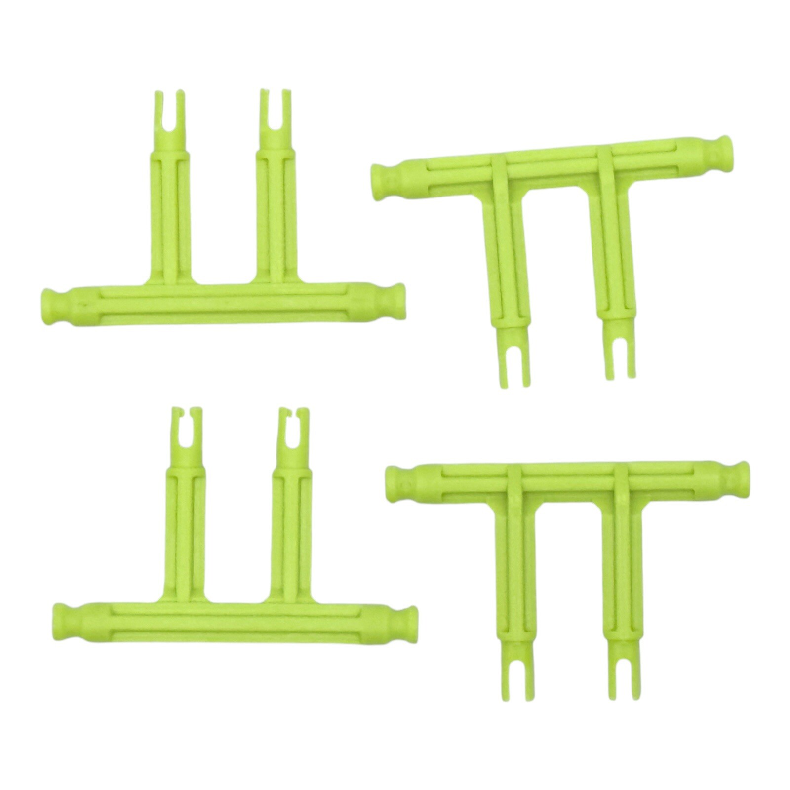Lot of 4 K'nex Bright Green 2-Leg adaptors - Item 843300L Replacement Parts