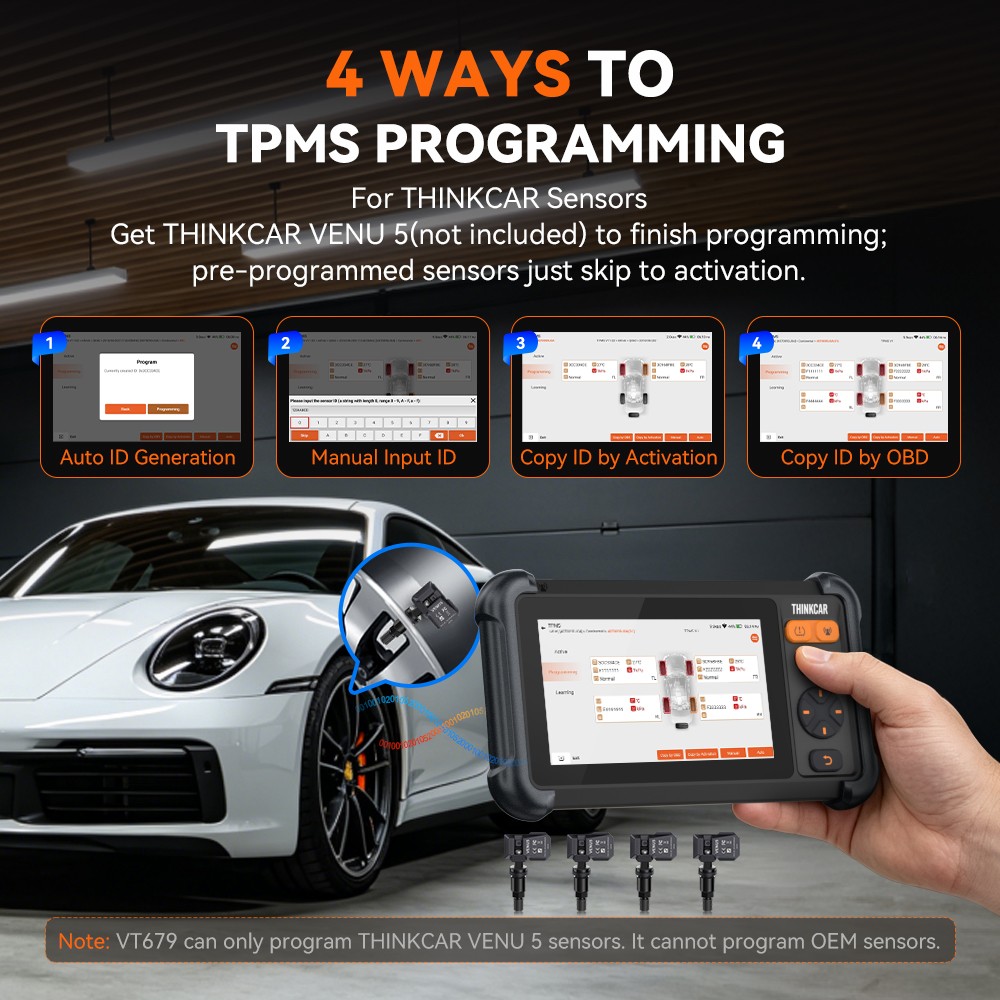 Thinkcar VT679 TPMS System Diagnostics Full System 28 Resets 3yr Free Updates