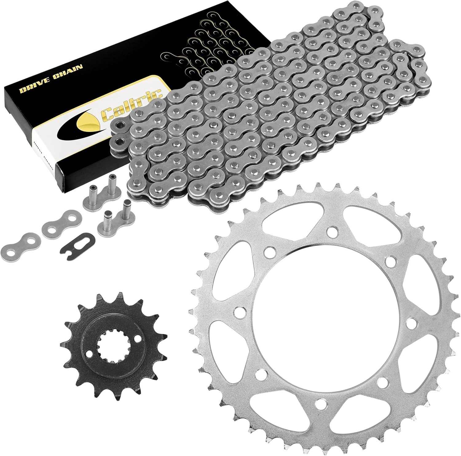 Drive Chain and Sprocket Kit Compatible with Kawasaki KLR650 KL650A KL650E 1990