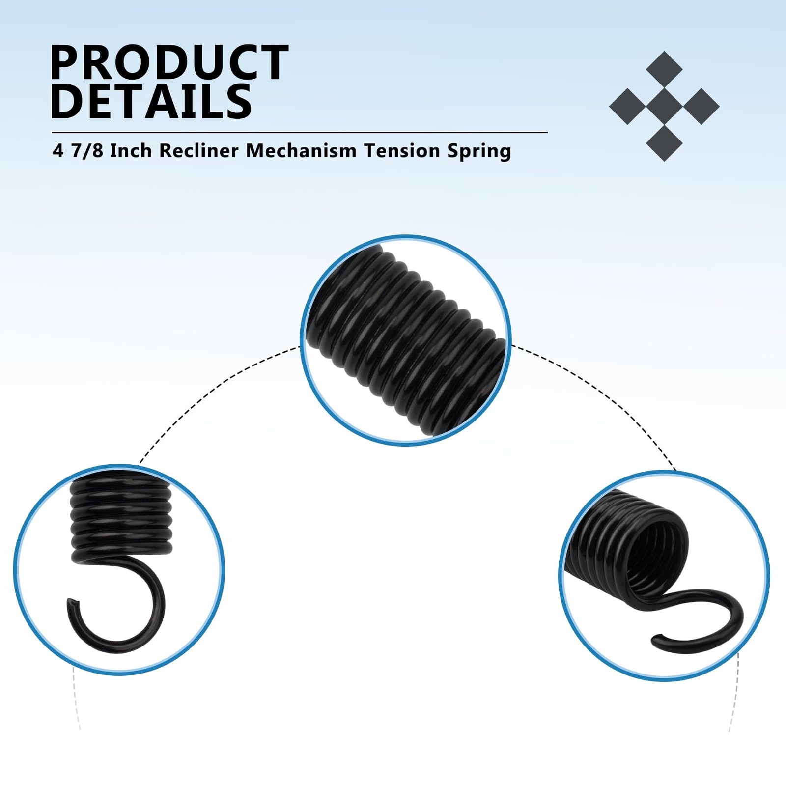 1-Pack 4 7/8-Inch Recliner Mechanism Extension Springs Replacement for Lane