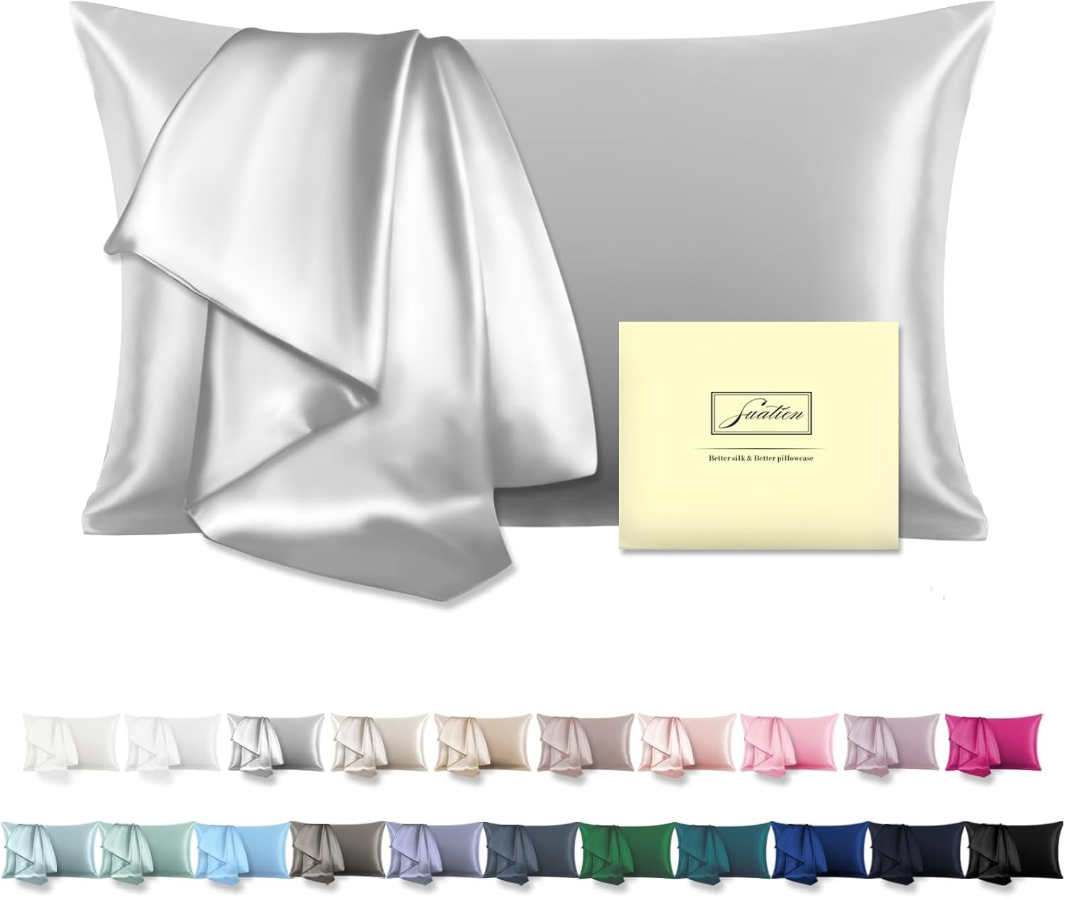 Silk pillowcase, nurtures hair and skin Hidden zipper design (50.8cm × 91.4cm)