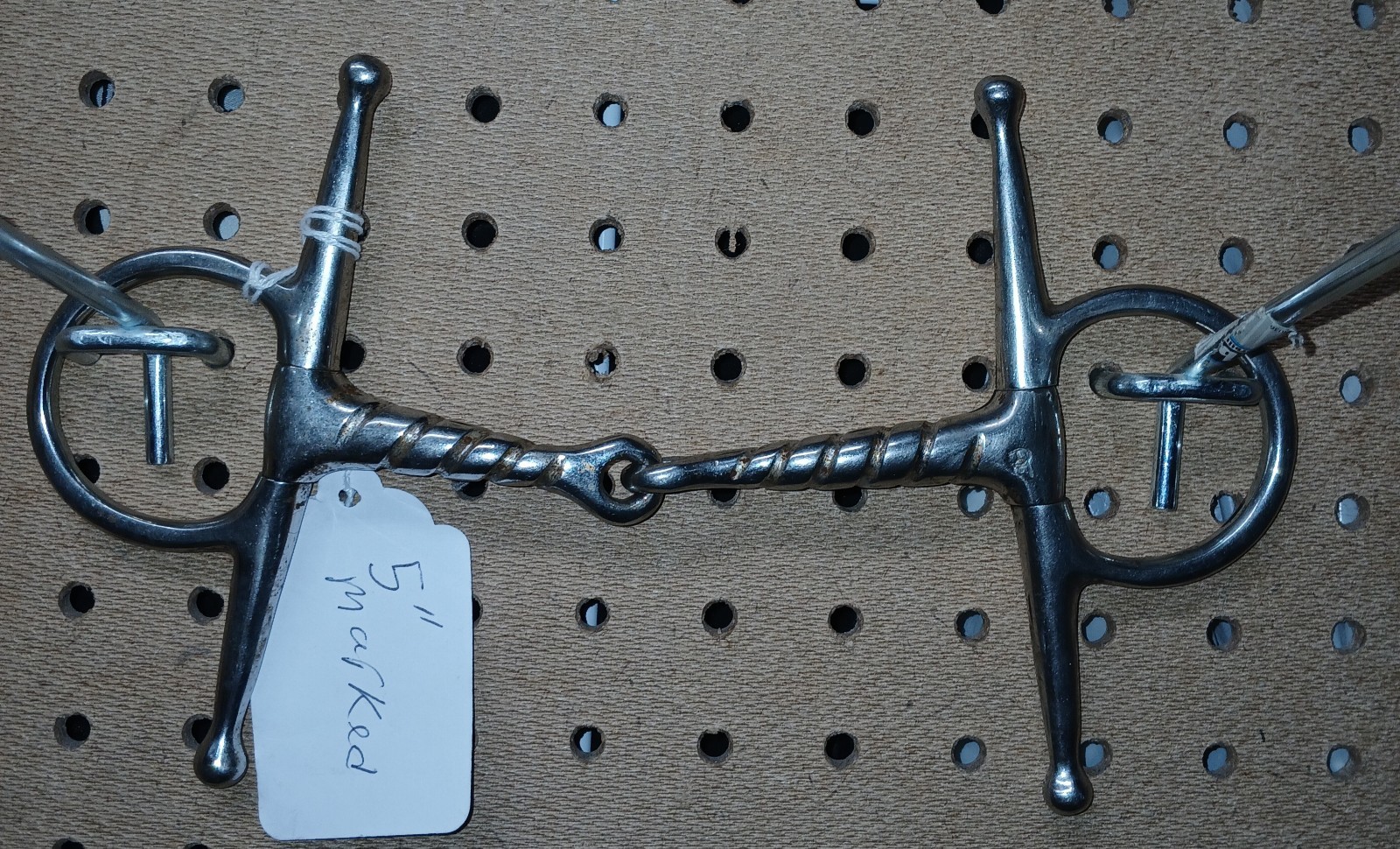 used maker marked Full Cheek Corkscrew english horse  Snaffle Bit 5”