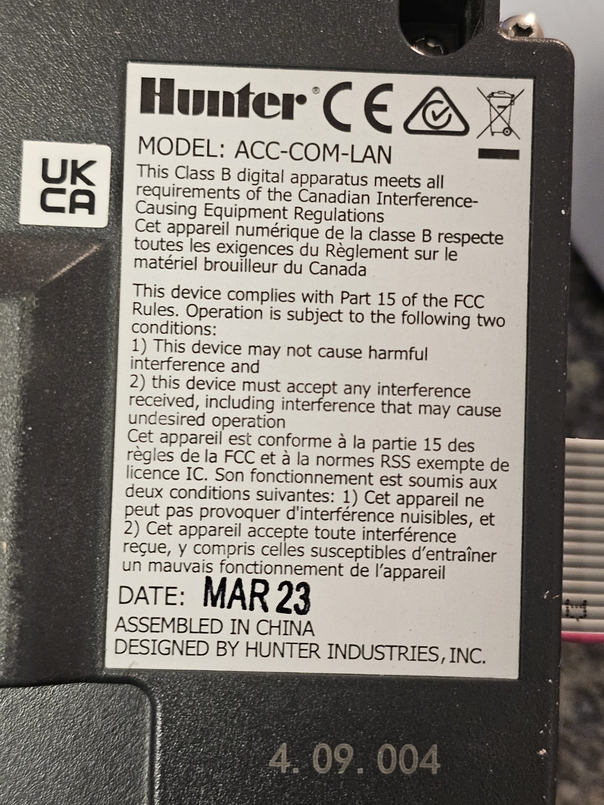 NEW HUNTER ACC-COM-LAN Ethernet Communication Module For Hunter ACC Controllers