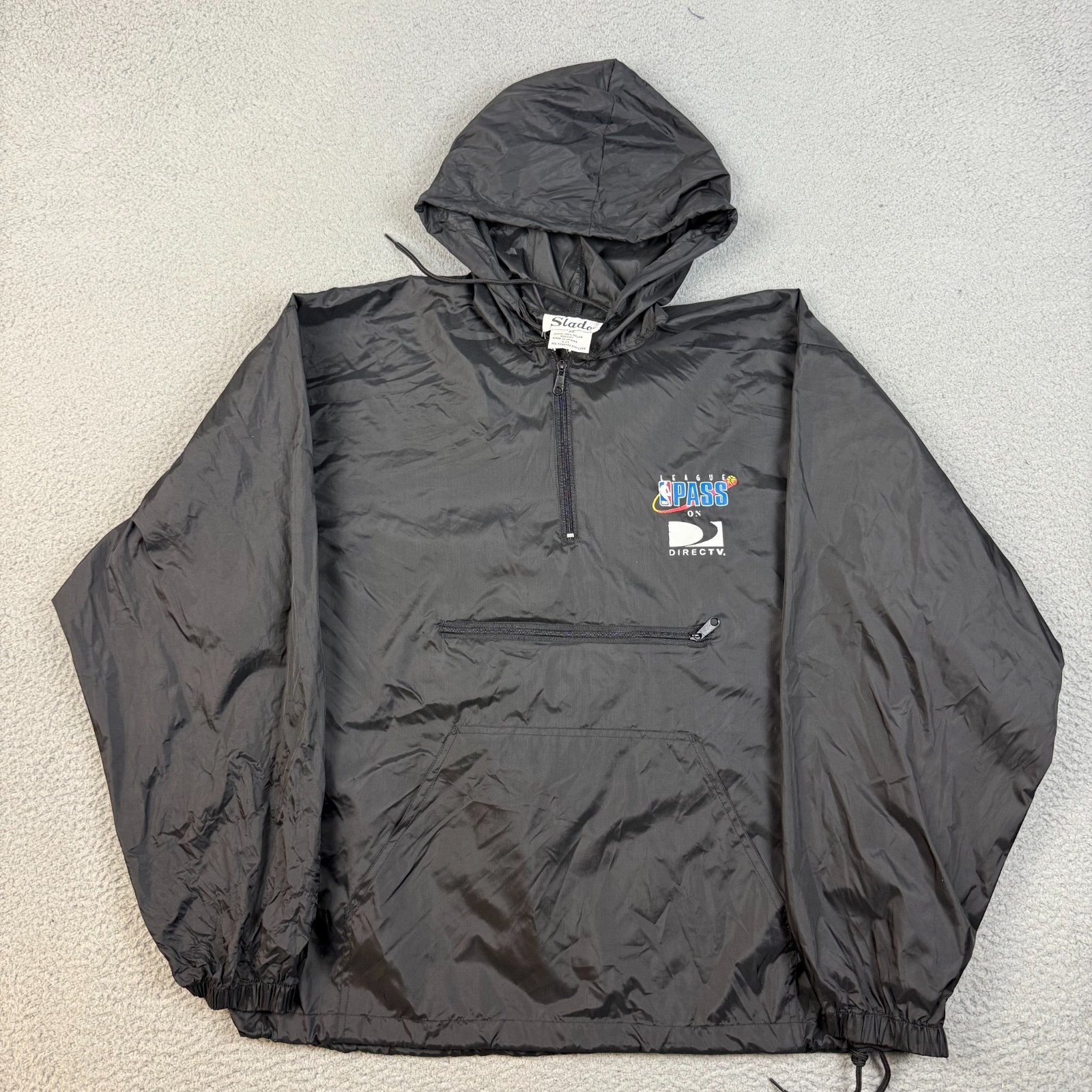 VTG 90's NBA League Pass On Direct TV Basketball Windbreaker Pullover Packable