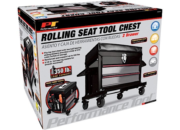 Performance Tool W85024 2-Drawer Rolling Mechanics Seat