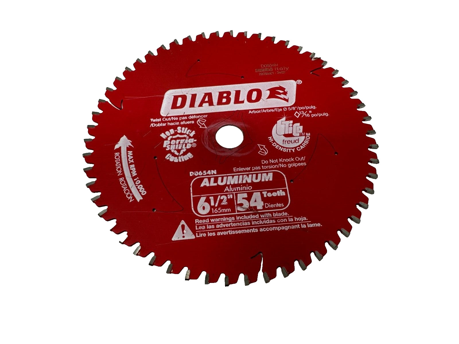 NEW Diablo D0654N Aluminum-Cutting Carbide Blade, 6-1/2" x 54T Free Shipping!!
