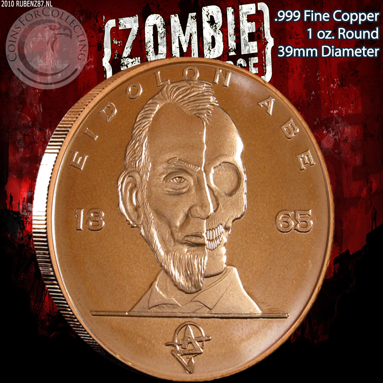 "Eidolon Abe" 1 oz .999 Copper Round Part of the ApocalypeZe Series Limited & Ra