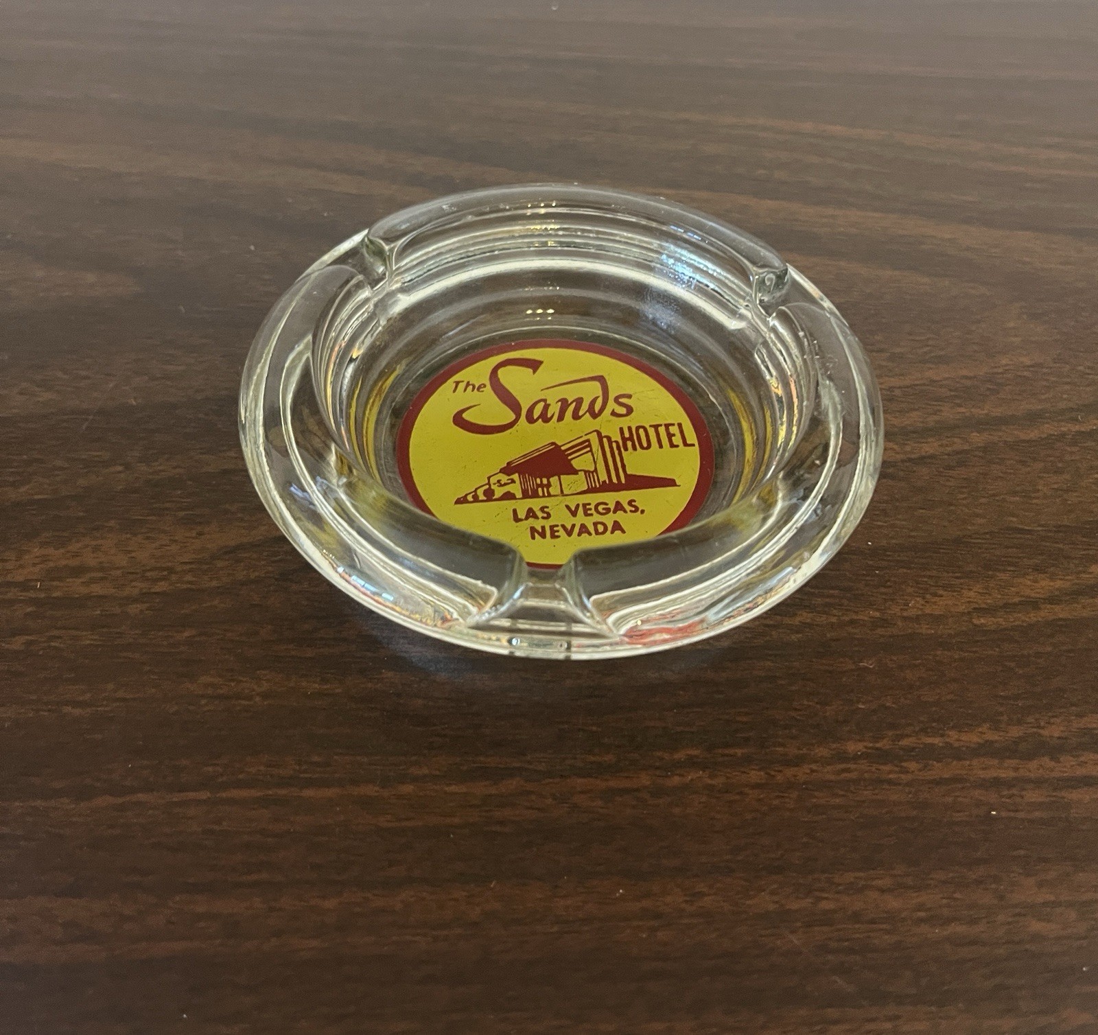 Vintage The Sands Hotel Casino Glass Ashtray Las Vegas Nevada Advertising MCM
