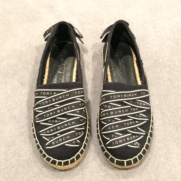 Authentic Tory Burch Ribbon Espadrille Olona It Canvas 7 Perfect Navy