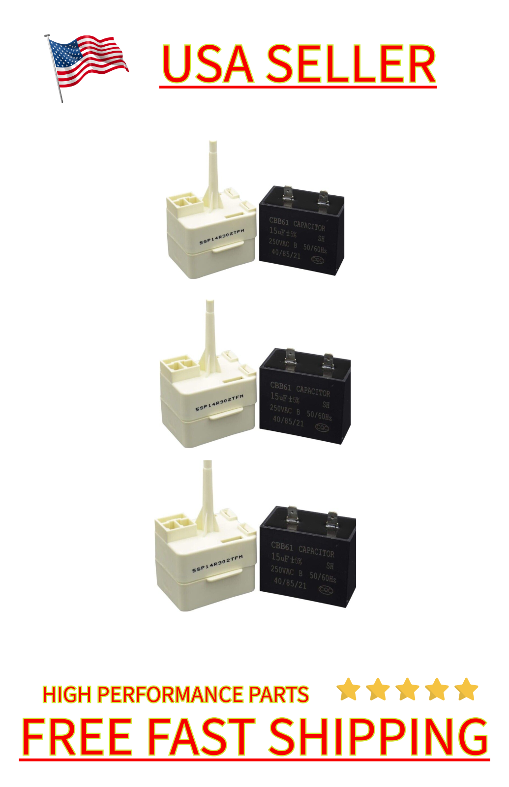(3 Pack) W10613606 Relay Cap Replaces W10416065,67003186