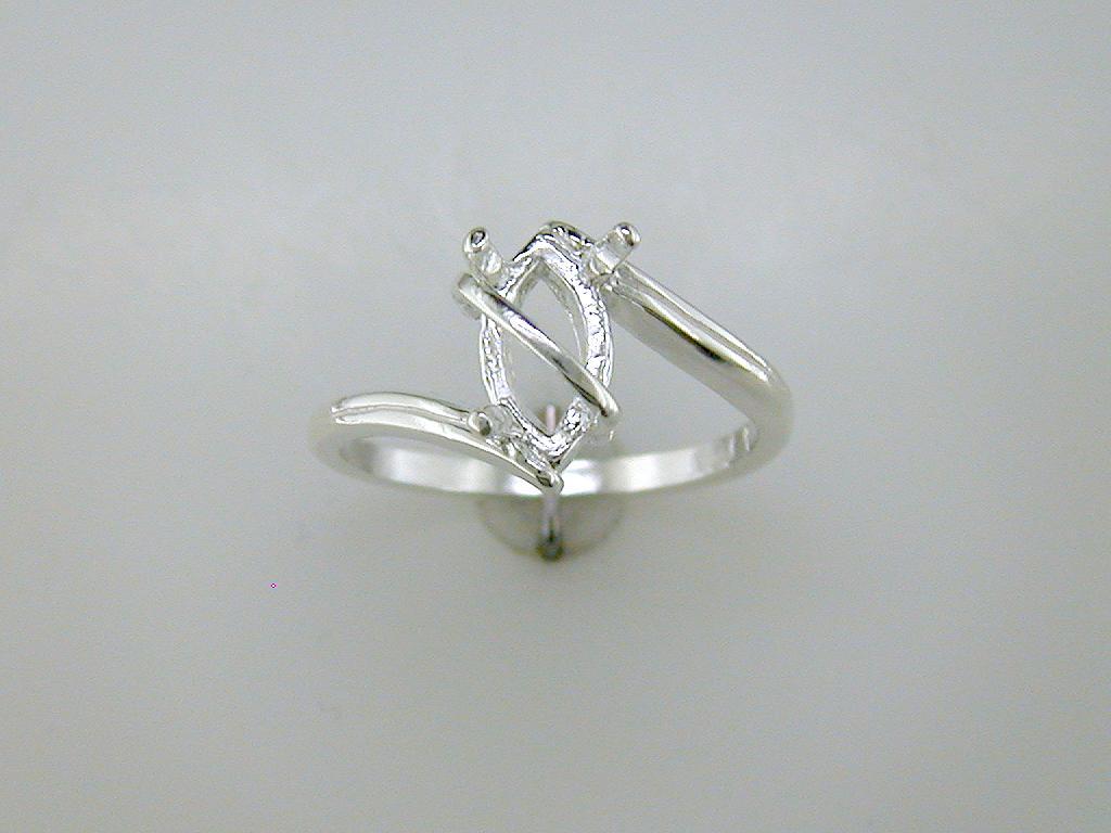 12 x 6 mm Marquise Topbar Solitaire Ring Setting Sterling Silver