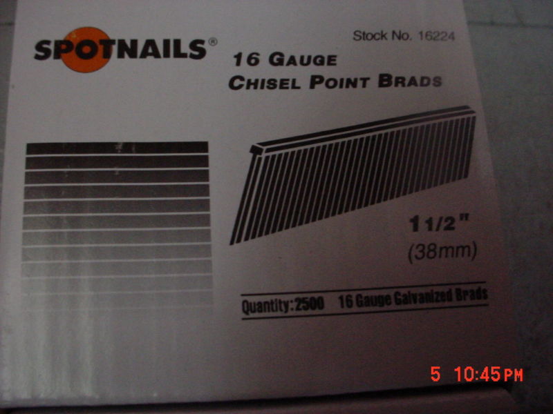 10,000  16ga  1 1/2"  Galv  Brads   No. 16224