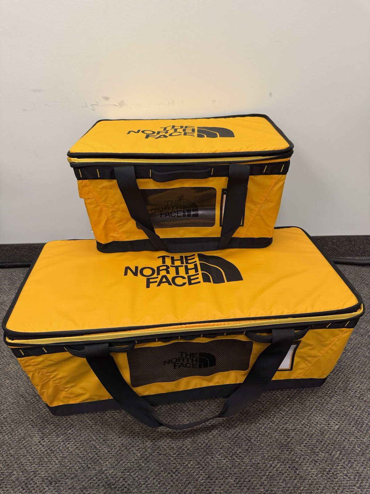 The North Face Base Camp Gear Box PAIR- Large With Medium -Summit Gold SET