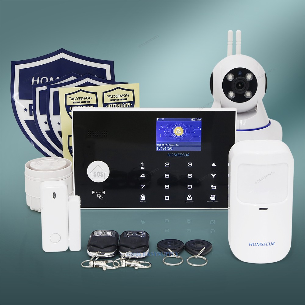 HOMSECUR Wireless&Wired 4G/3G/GSM WIFI Burglar Intruder Alarm System+Touch Panel