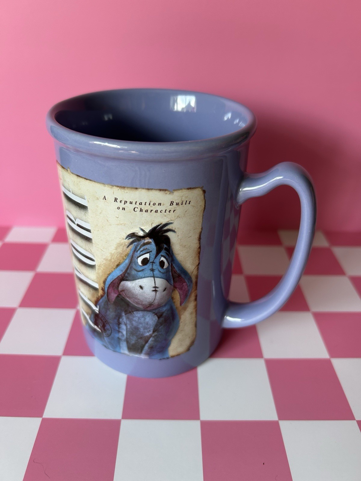 Vintage Walt Disney Store Exclusive Winnie the Pooh Eeyore Mug cup lilac