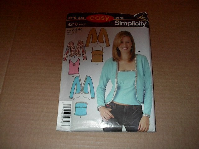 Simplicity Pattern 4318 ~ Misses Knit Twin Sets ~ Awesome Look ~ Sz 6 ~ 16 Uncut