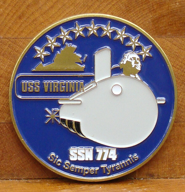 USS Virginia (SSN-774) Submarine Challenge Coin     1 1/2"