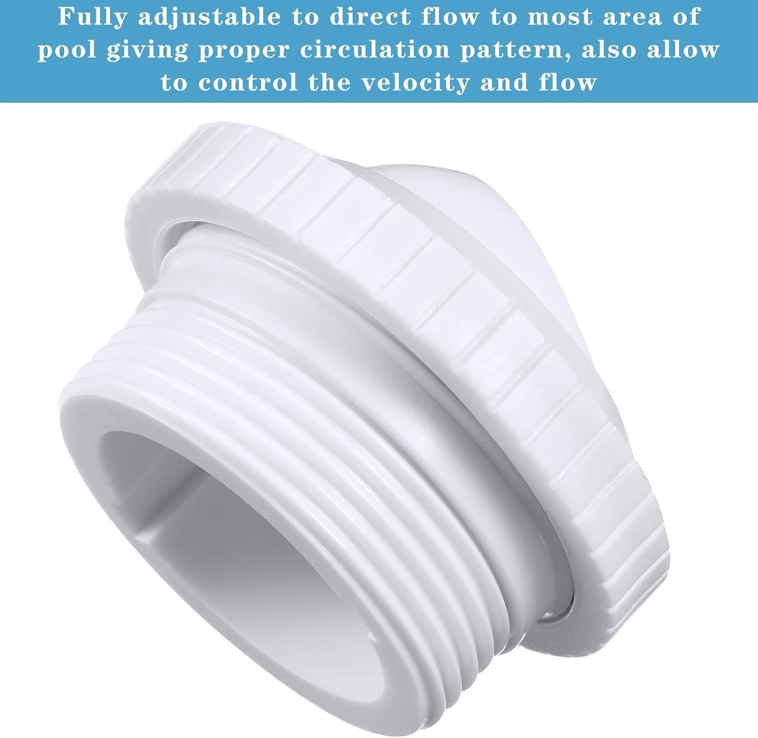 Efficient 1/2 Inch Pool Nozzle with Adjustable Flow - Ideal for Circulation