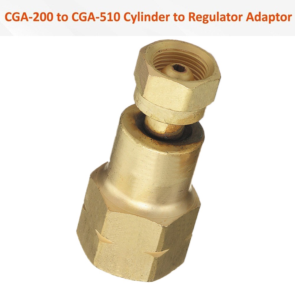 Brass Cylinder Adaptors, From CGA-200 MC Acetylene To CGA-510 POL Acetylene