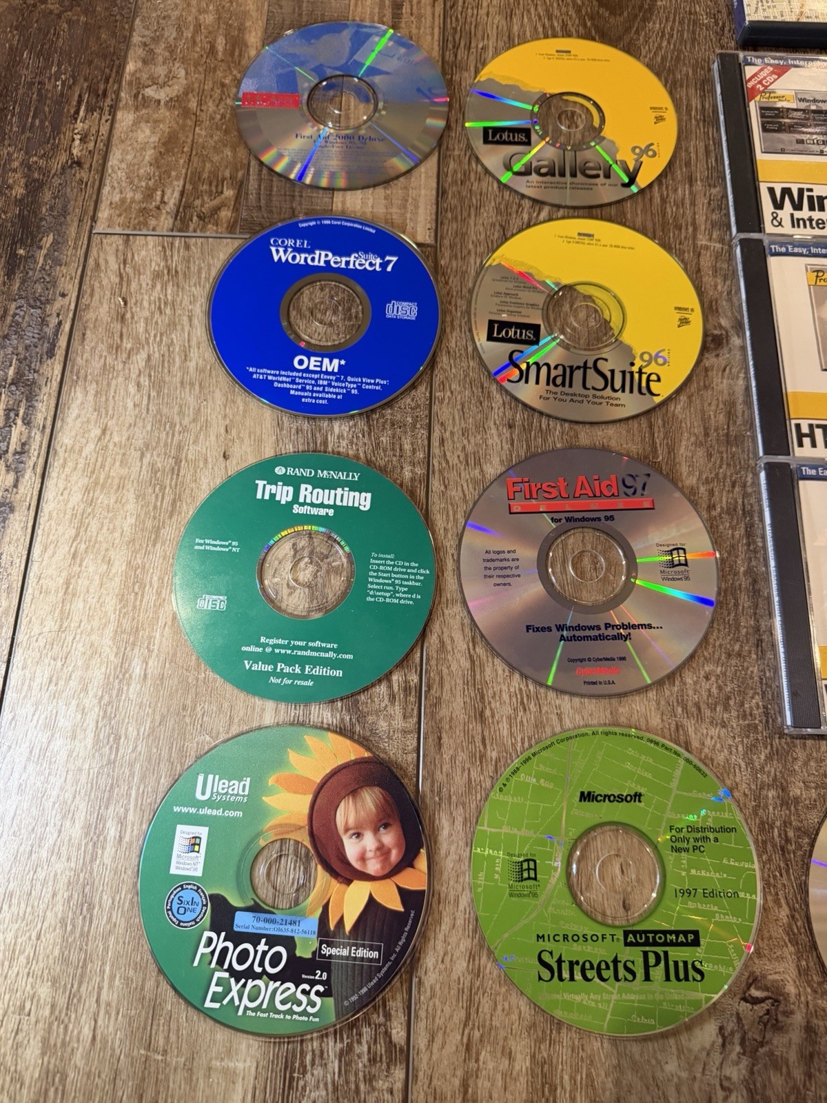 Microsoft Vintage Software CD-ROM Lot 26 Windows 95 VideoProfessor Corel Sony