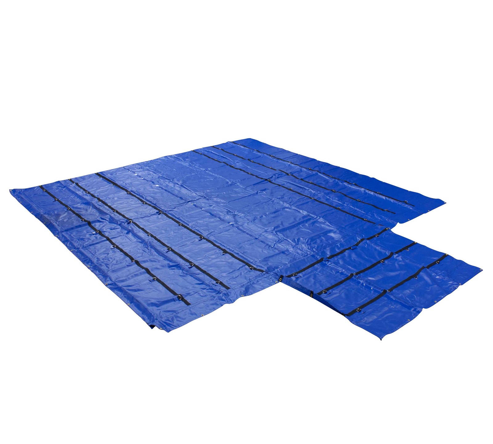 Super Light 14 Oz Lumber Tarp 16x18 (4' Drop with 4' x 8' Flap) - Blue