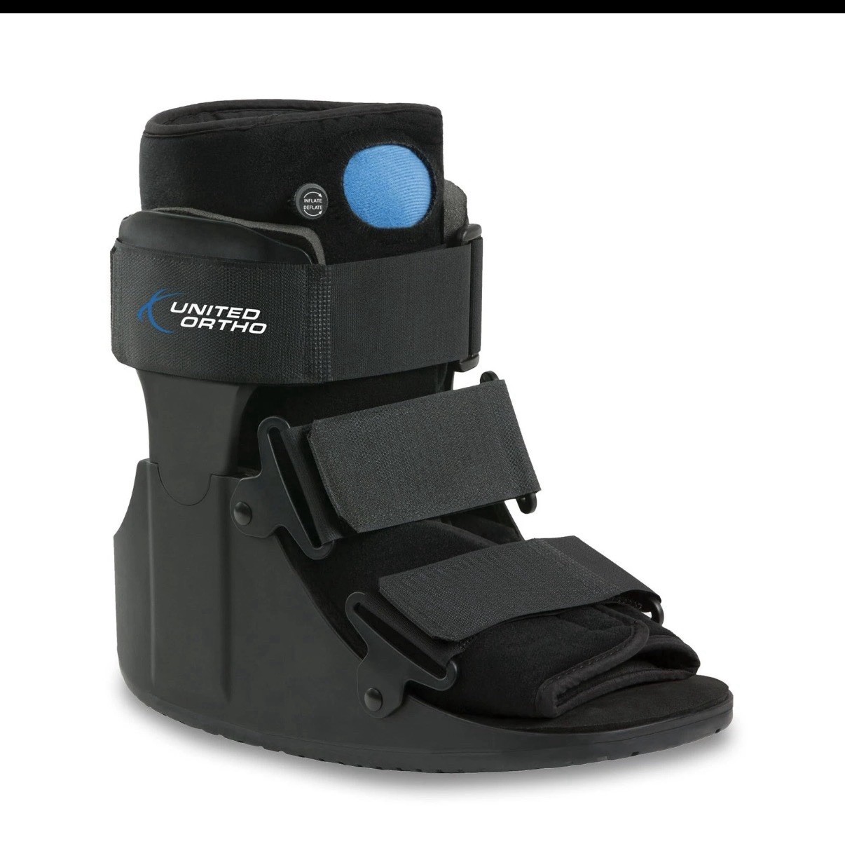 United Ortho Short Air Cam Walker Fracture Boot, Medium, Black