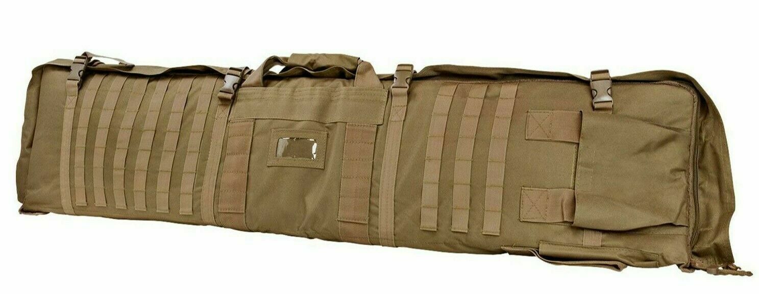 VISM Shooting Mat Rifle Case Combo 48" Hunting Tactical Shooting Range Bag TAN
