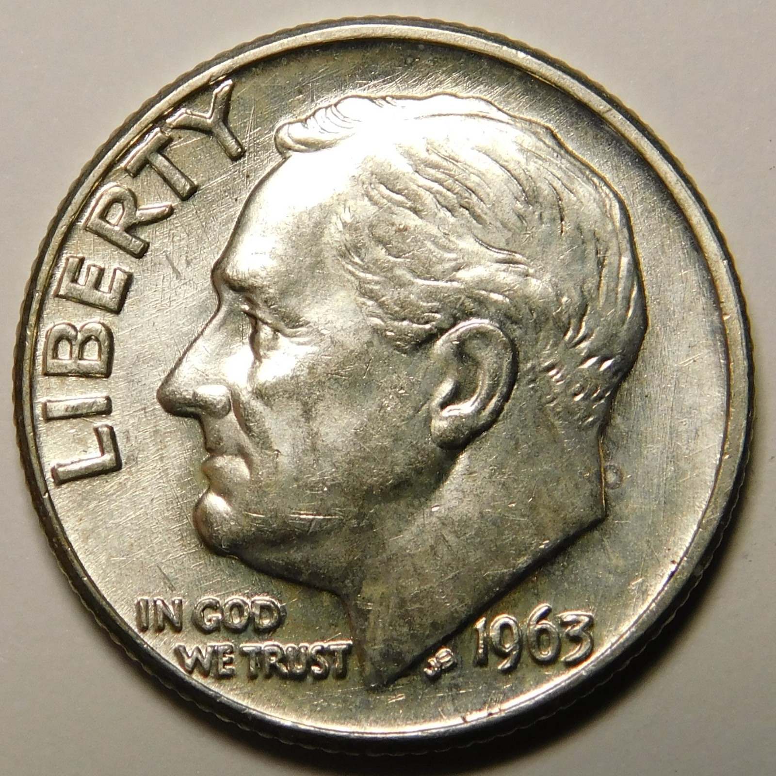 1963 D Roosevelt Dime 90% Silver BU  "Actual Coin Pictured - Not Cleaned"