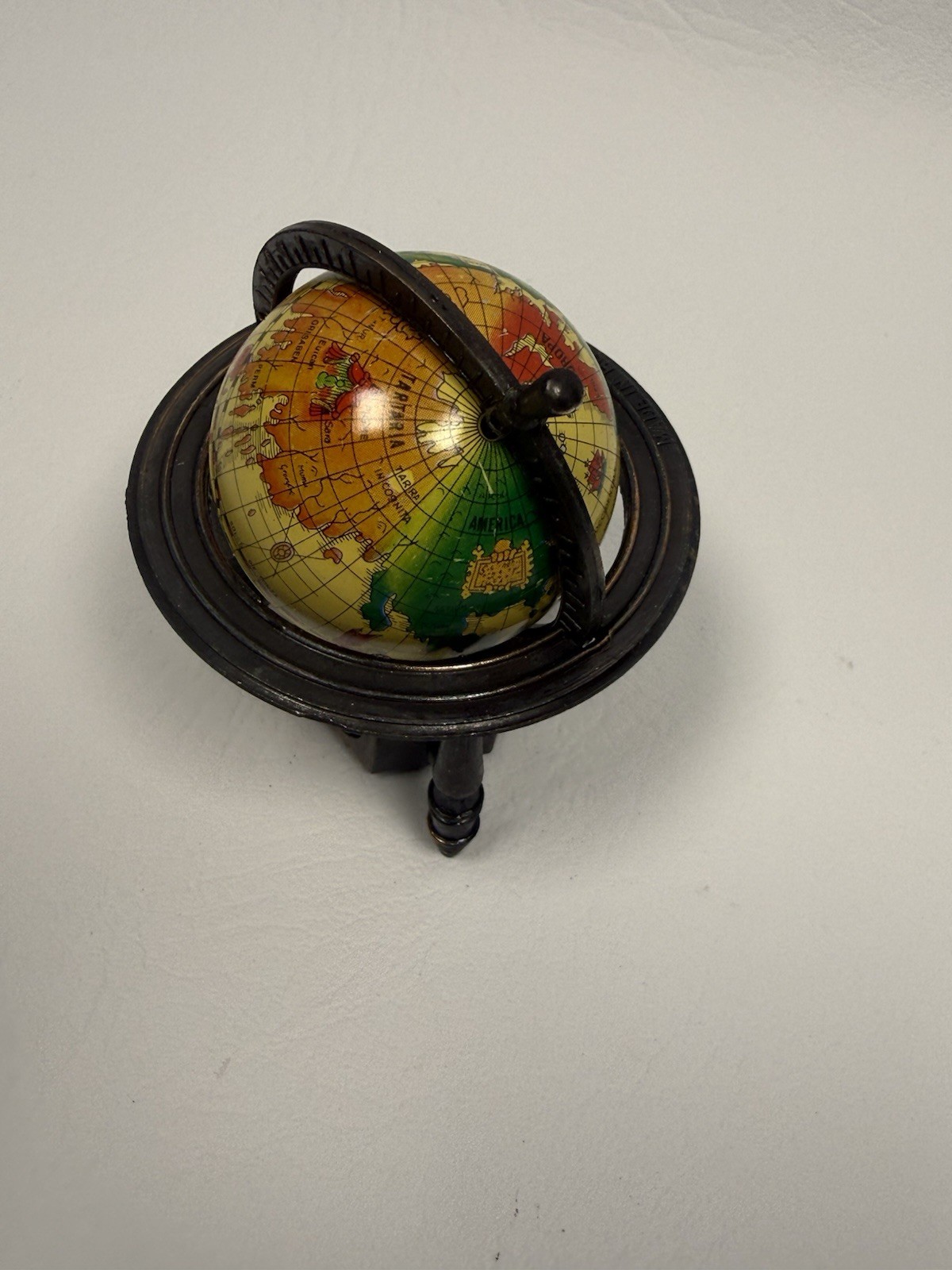 Vintage Die Cast Miniature Globe Pencil Sharpener