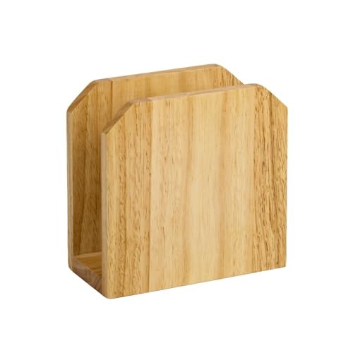 Farmhouse Napkin Holder, Solid Rubberwood Vertical Stand, Sturdy Kitchen &