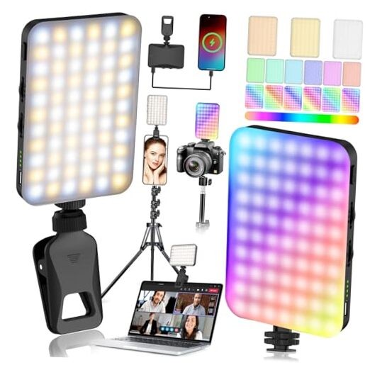 91 LED Portable Charger Selfie Light Video Conference Lighting with Clip &