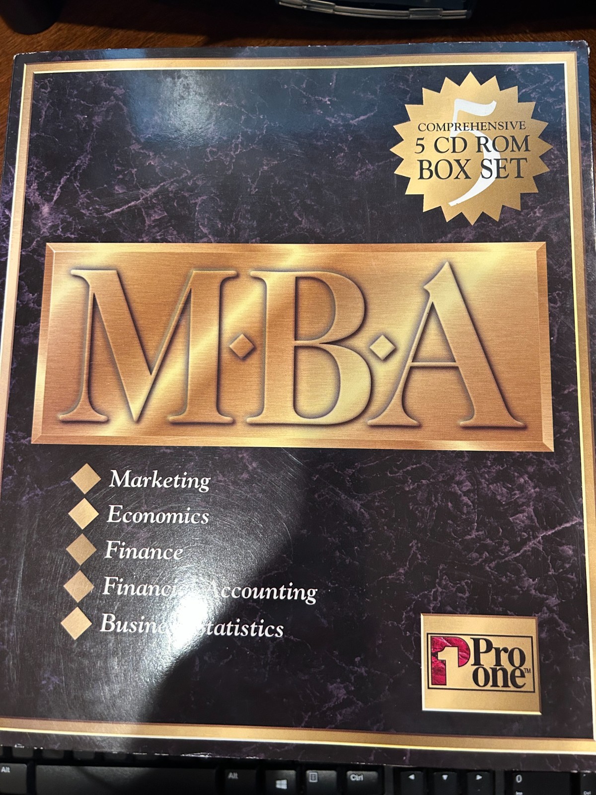 Pro One MBA 5 CD ROM Disks Marketing, Finance, Statistics Econ Accting Sealed