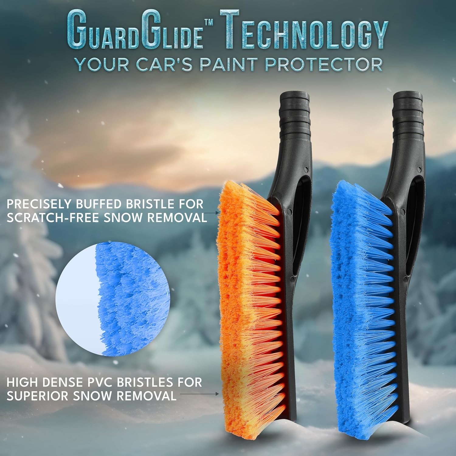 Efficient 27" Snow Brush & Ice Scraper for Cars – Compact & Scratch-Free Design