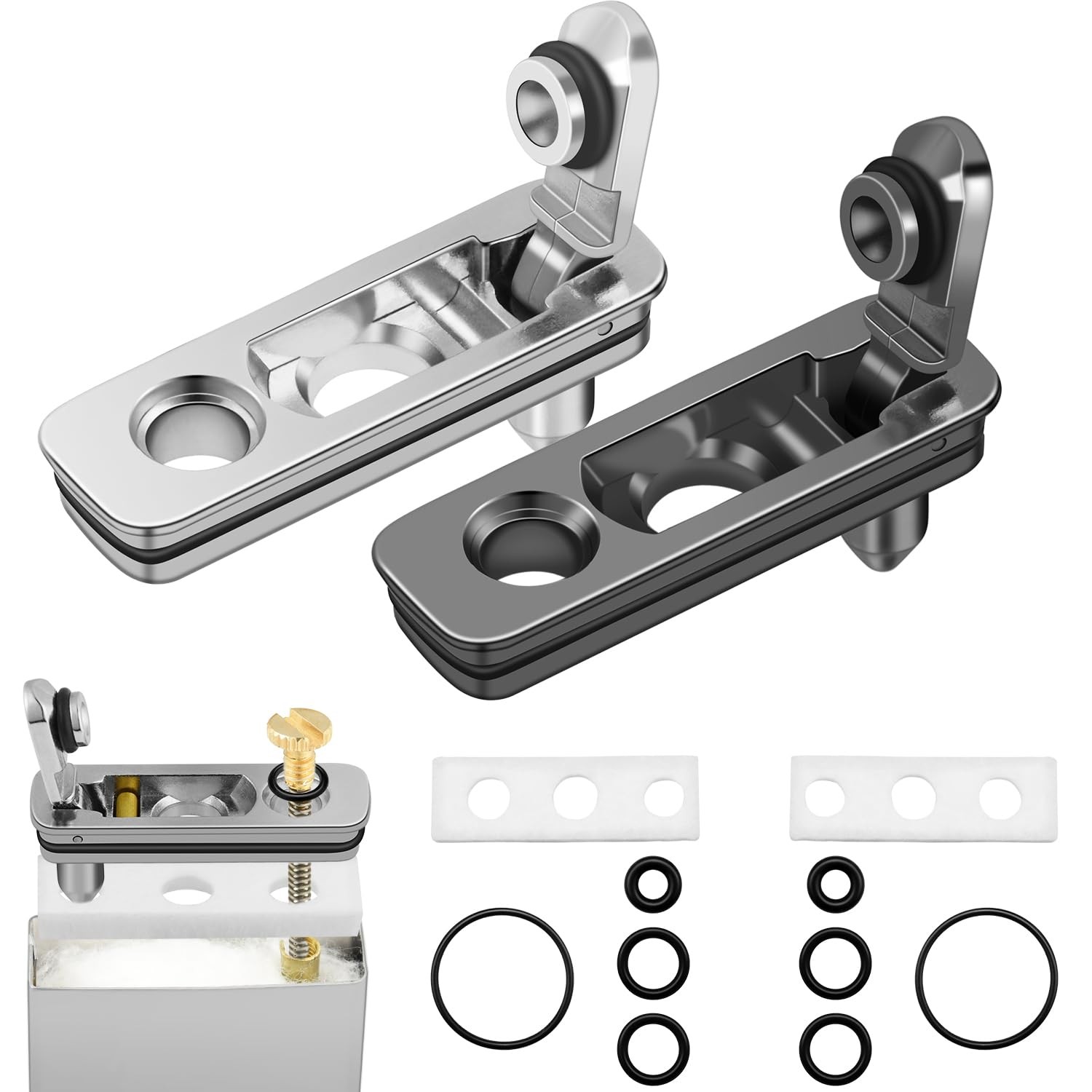 2 Set Lighter Gasket Seal Metal Lighter Repair Insert Accessories Kit 1Ppcs C...