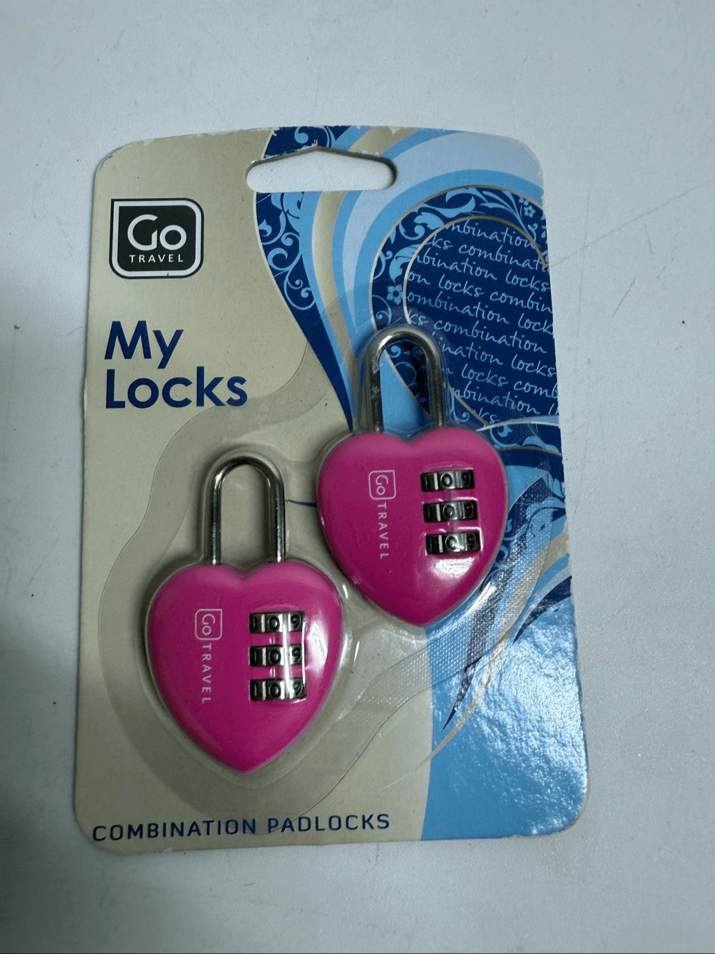 NWT My Locks Pack Of 2 Heart Padlock Heart Shape Lock Combination Locker Pink