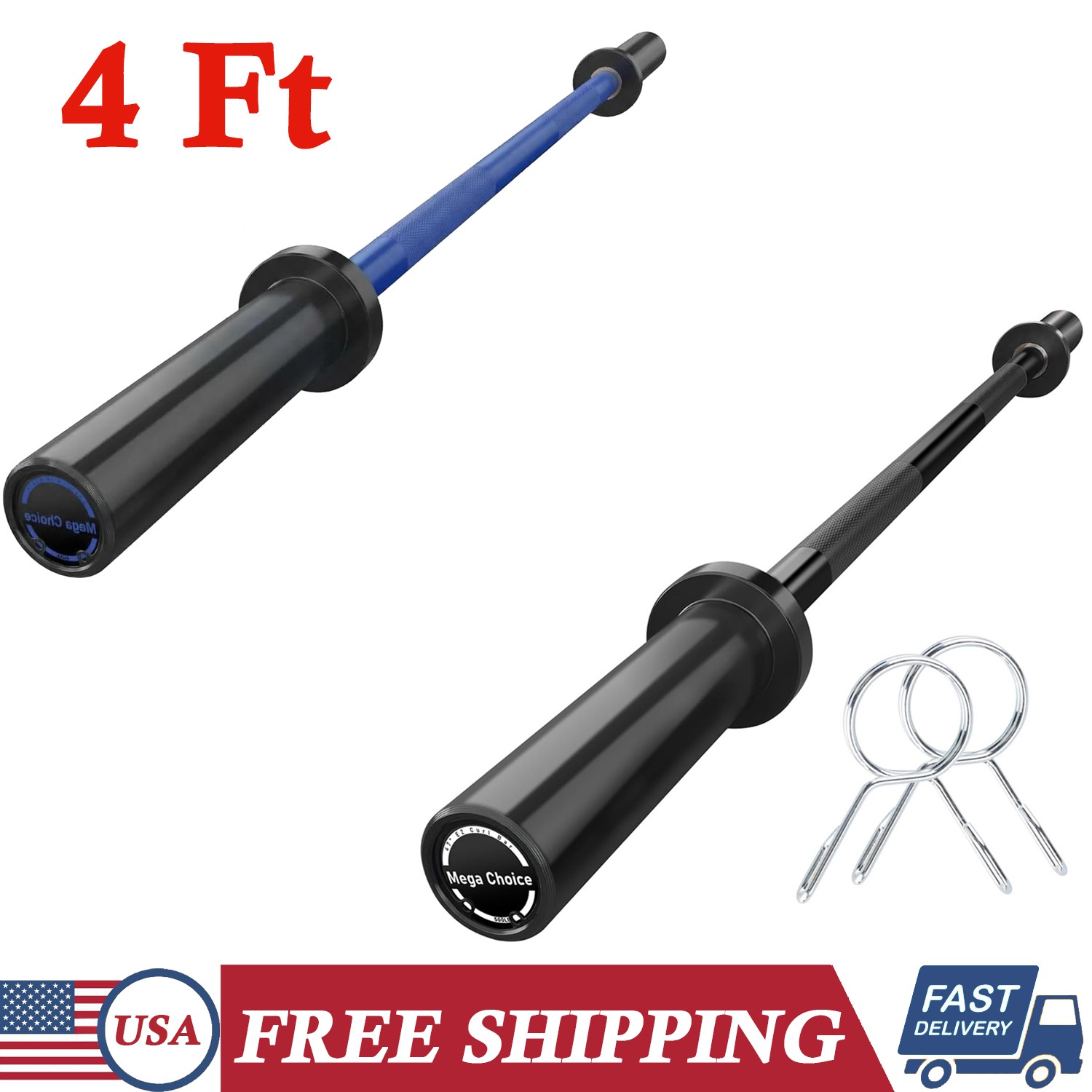 47''/4 ft Home Gym Barbell Bar 500LBS Steel for Weightlifting Strength Training