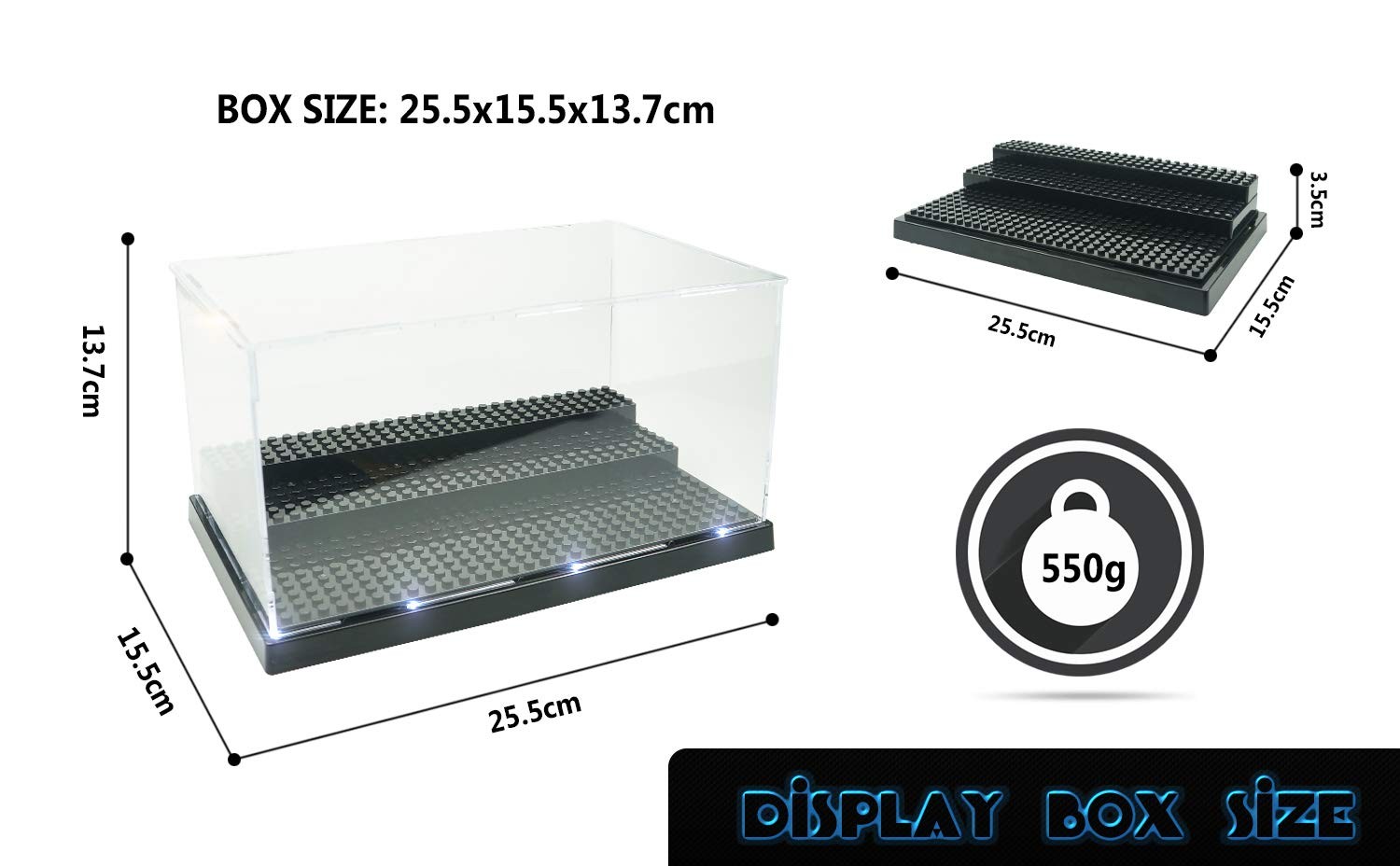 Display Case for Minifigure Action Figures Blocks, Display Box Storage for Le...