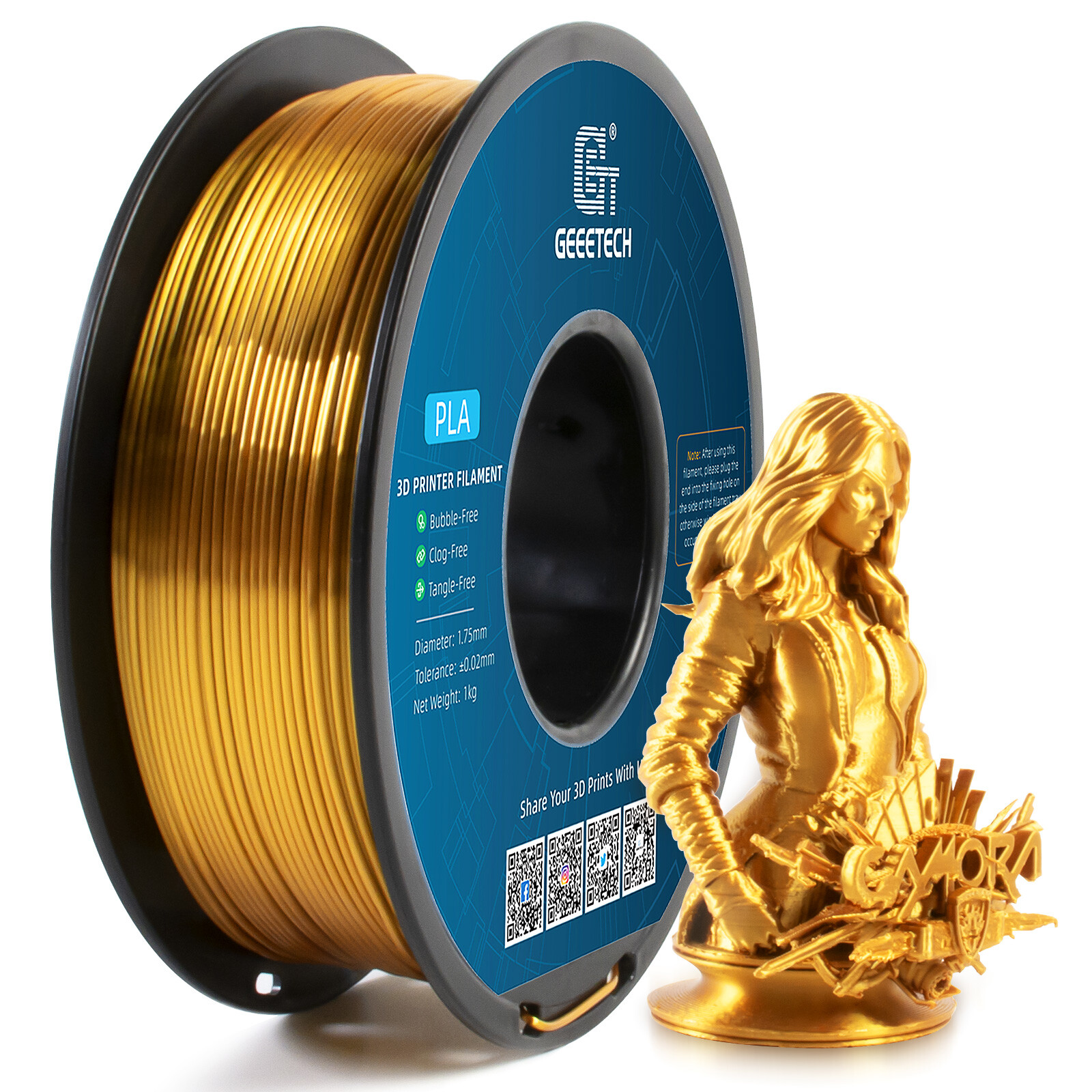 Geeetech 3D Printer Filament Silk PLA 1.75mm 1KG Multicolor For FDM 3D Printer