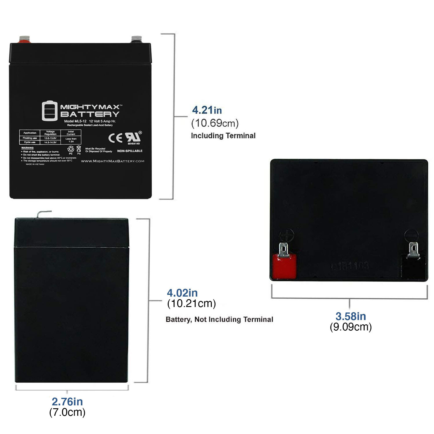 Mighty Max 12V 5AH SLA Replacement Battery for ION Audio Tailgater iPA77