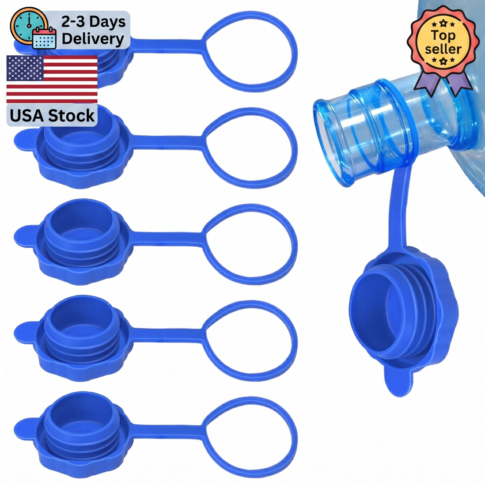 5 Pcs Reusable 5 Gallon Water Jug Caps Leak Proof Bottle Lids 55mm Water Bottles