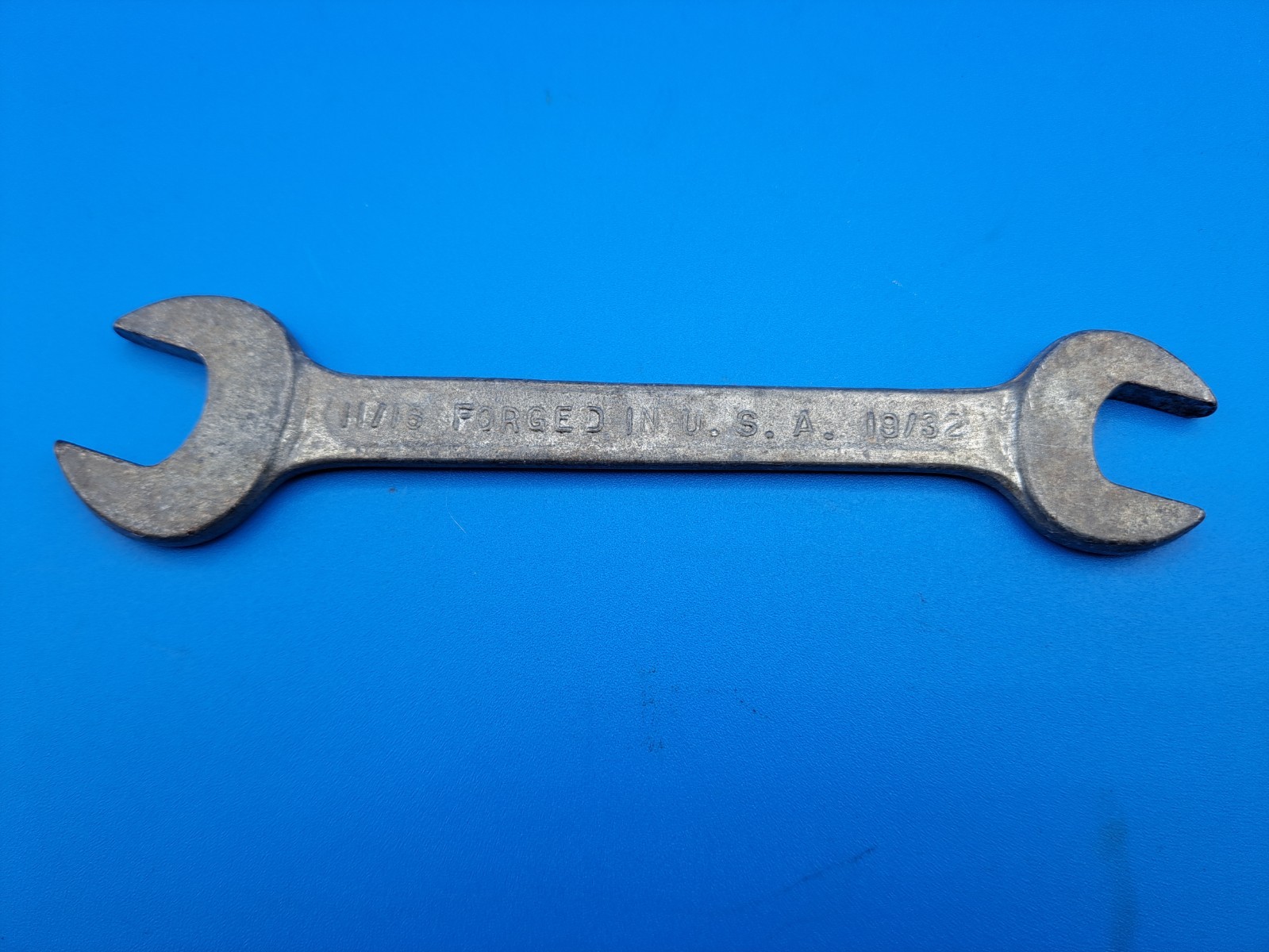 Vintage Unbranded Forged In USA 19/32 x 11/16" Open End Wrench, Made in USA