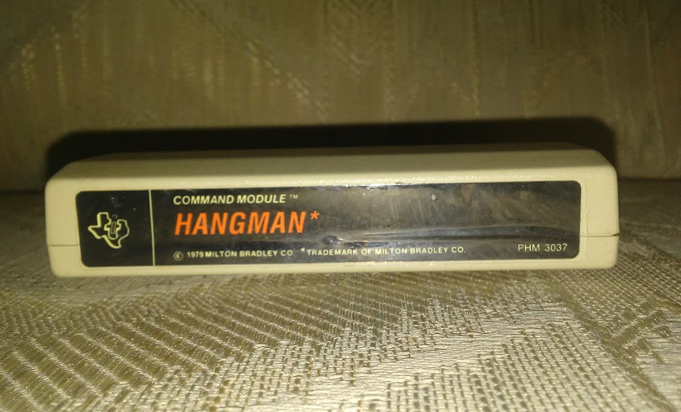 Texas Instruments Hangman Game Cartridge 1979 Milton Bradley 7559028 Untested