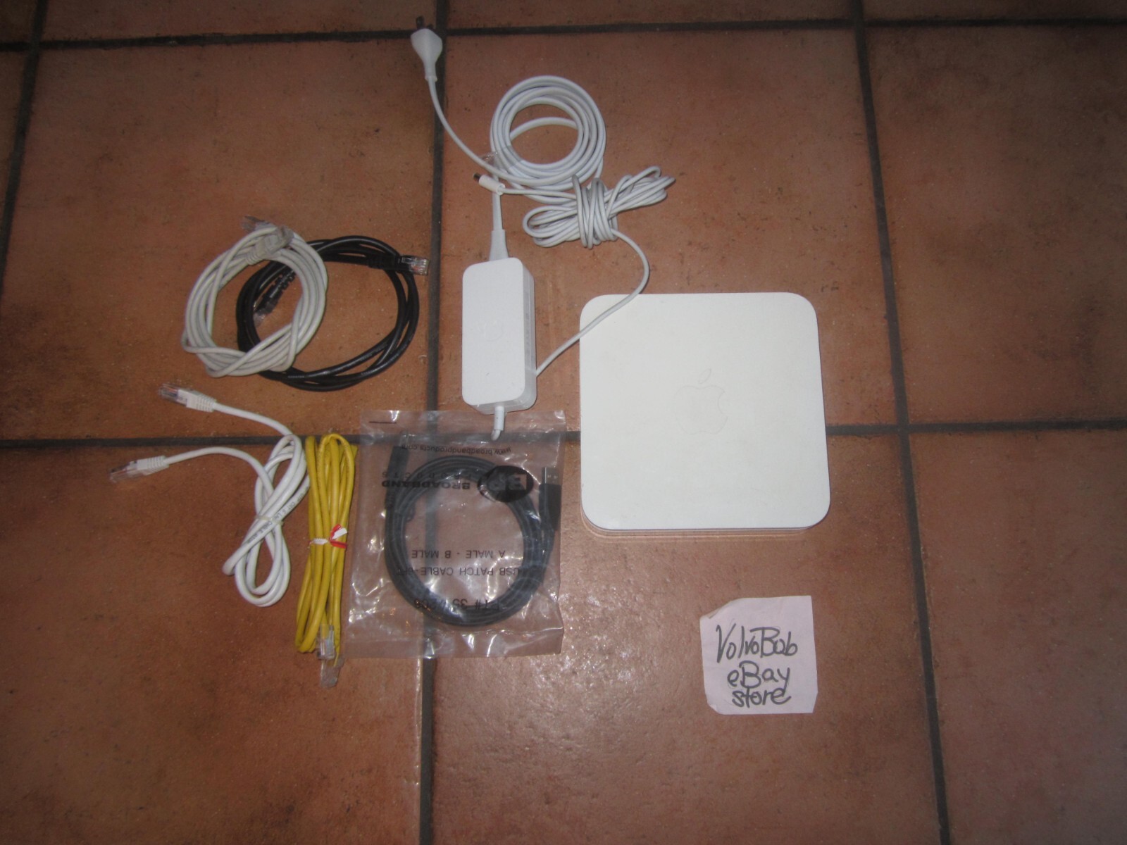 Apple A1408 AirPort Extrem BaseStation WIFI ROUTER + A1202 PWRCord & Cbls -WORKS