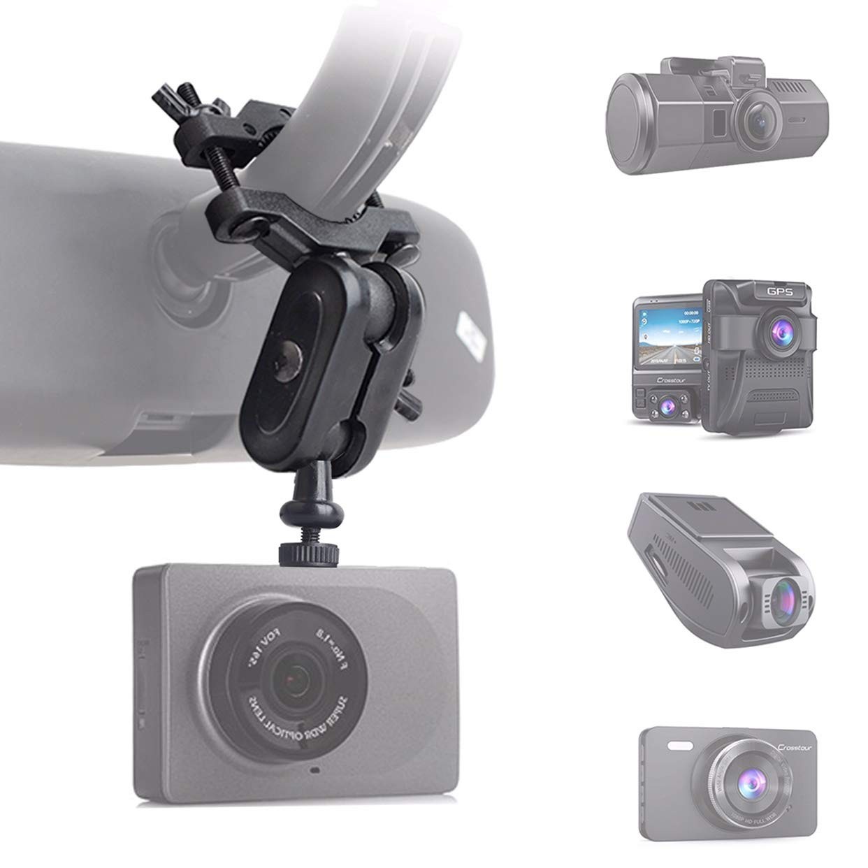 Universal Dash Cam Mount Rear View Mirror Holder with 16 Different Joints Com...